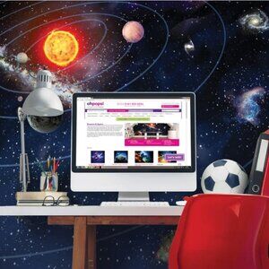 ohpopsi Wall Mural Solar System Wallpaper Science Decor Bedroom Back To School